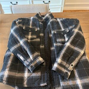 Men's Black and Gray Plaid Jacket
